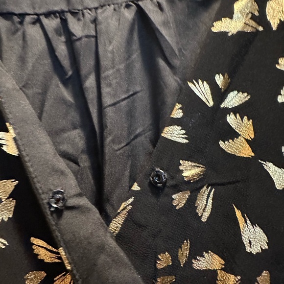 Lost + Wander Black Floral V-Neck Midi Dress with Beige Print - Picture 7 of 8